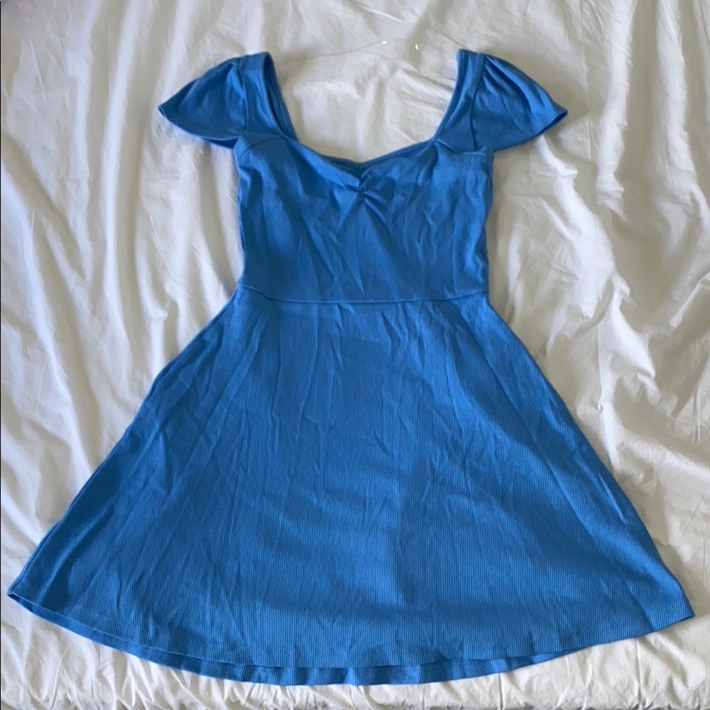 Blue Short Sleeve Dress